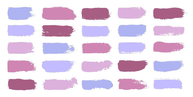 Brush strokes banners. Abstract paint brushstrokes for modern graffiti design, rough brushstroke texture for poster or cover. Vector isolated set