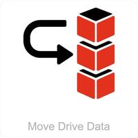 move drive data and message icon concept vector