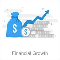 Financial Growth and data icon concept vector