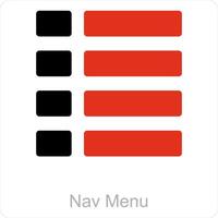 Nav Menu and nav icon concept vector