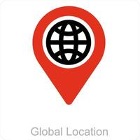 global location and pin icon concept vector