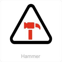 Hammer and tools icon concept vector