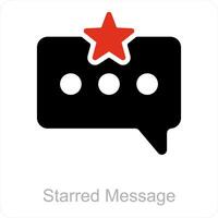 starred massage and star icon concept vector