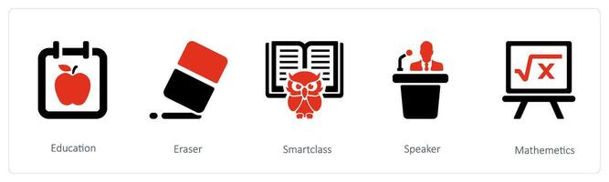 education, eraser and smart class vector