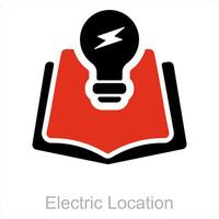 Electric Location and bulb icon concept vector