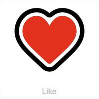 like and love icon concept vector