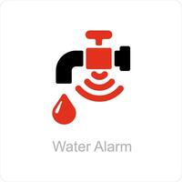 water alarm and Leak detector icon concept vector