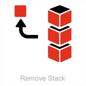 eliminar apilar y datos icono concepto vector