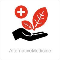 Herbal medicine and alternative icon concept vector