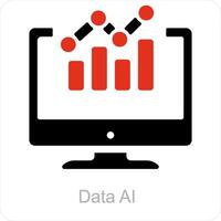 Data Al and predictive icon concept vector