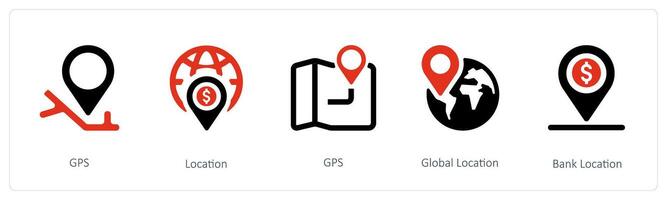 GPS y global ubicación vector