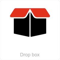 Drop box and logo icon concept vector