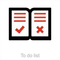 to do list and notebook icon concept vector