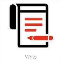 Write and note icon concept vector