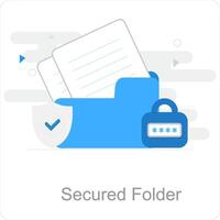 Secured Folder and file icon concept vector