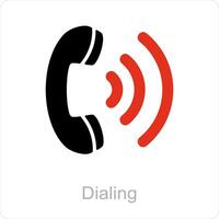 Dialing and call icon concept vector