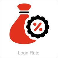 loan rate and interest icon concept vector