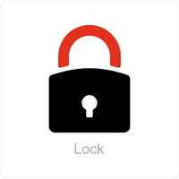 Lock and key icon concept vector