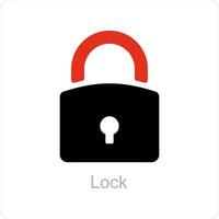 Lock and key icon concept vector