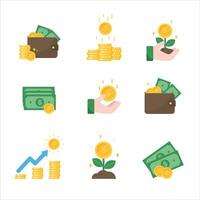 Vector dollar icon set. dollar value vector wallet and credit card money spending ideas