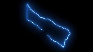 carta geografica di formosa nel argentina con raggiante neon effetto video