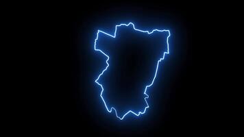 map of Tucuman Province in argentina with glowing neon effect video