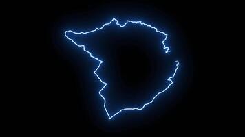 Karta av tlemcen i algeriet med lysande neon effekt video