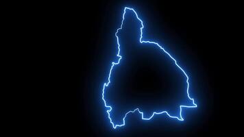 map of San Juan in argentina with glowing neon effect video