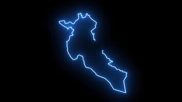 mapa do djelfa dentro Argélia com brilhando néon efeito video