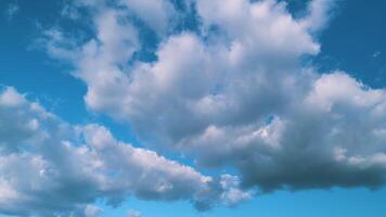 cúmulo nube Cloudscape Moviente y cambiando con diferente formas hinchado mullido blanco nubes video