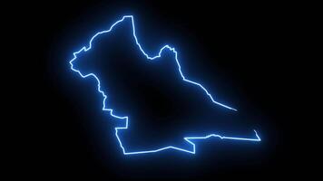 map of Laghouat in algeria with glowing neon effect video