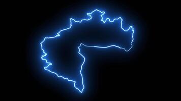 kaart van biskra in Algerije met gloeiend neon effect video