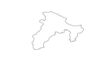 animado esboço mapa do bejaia dentro Argélia video