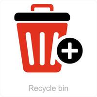 recycle bin and dustbin icon concept vector