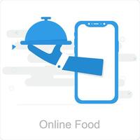 Online Food and delivery icon concept vector