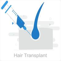 pelo trasplante y crecimiento icono concepto vector