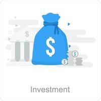inversión y fondos icono concepto vector