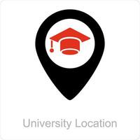 Universidad ubicación y mapa icono concepto vector