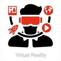 Virtual Reality and Augmented icon concept vector