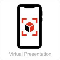 Virtual Presentation and creation icon concept vector