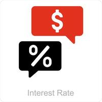 interest rate and market icon concept vector