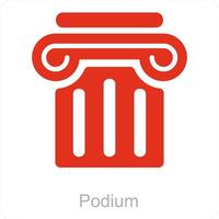 Podium and lecture icon concept vector