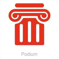 Podium and lecture icon concept vector