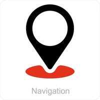 Navigation and pin icon concept vector