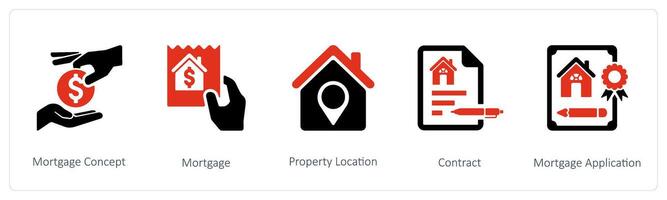 hipoteca concepto y propiedad ubicación vector