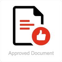 Approved Document and document icon concept vector