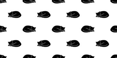 cat seamless pattern kitten sleeping vector calico animal pet scarf isolated repeat background cartoon tile wallpaper doodle illustration black design