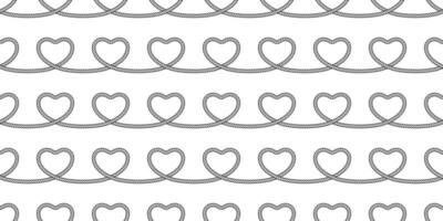 heart seamless pattern valentine vector rope lasso cartoon scarf isolated tile background repeat wallpaper illustration doodle design