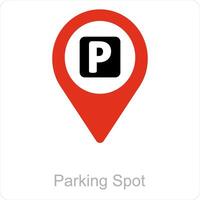 Parking spot and location icon concept vector