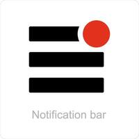 notificación bar y bar icono concepto vector